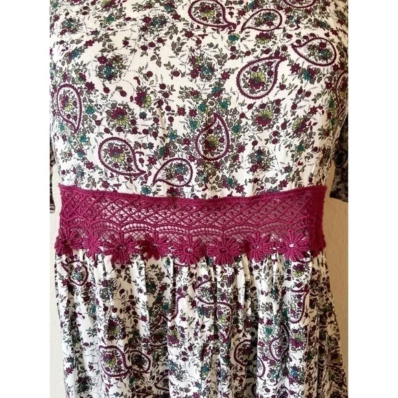 NWT Boho Floral Open Back Dress | High-End Boutique | Sz S $148 - Picture 5 of 7
